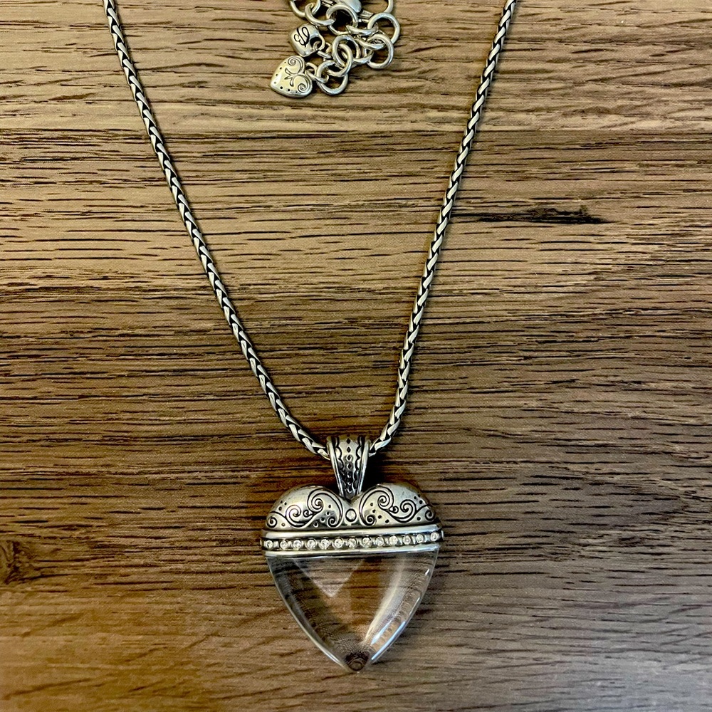 Brighton silver & clear heart ❤️ necklace
